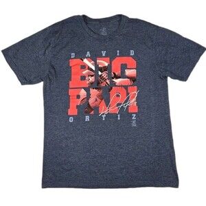 Mens David Ortiz Short Sleeve T Shirt Blue Medium "Big Papi"